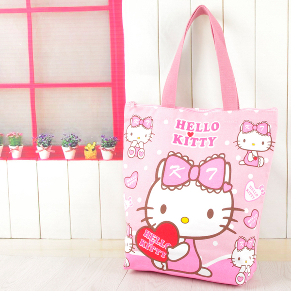 hello kitty 女士单肩包 可爱手提包包 创意卡通凯蒂猫帆布包