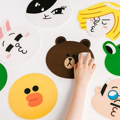line friends正品韩国代购可爱卡通可妮兔布朗熊创意防滑鼠标垫子