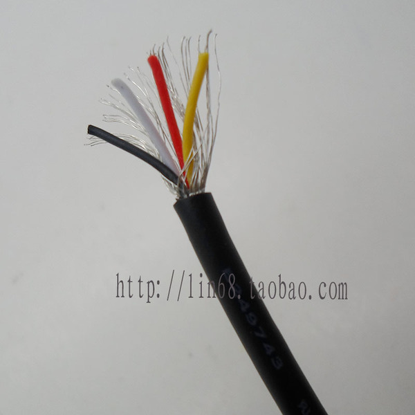 4芯usb数据线 四芯线 usb 四芯缠绕线28awg 屏蔽线 线径3mm