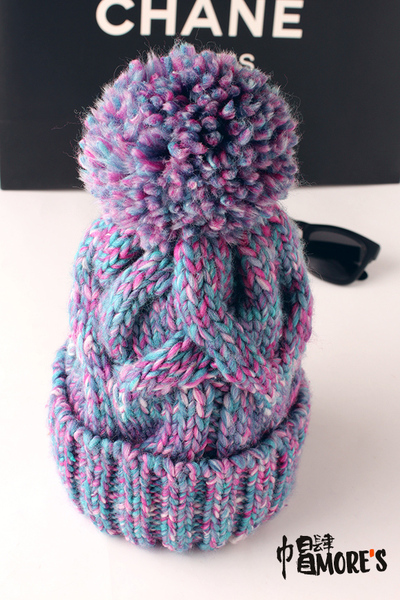 秋冬季韩国彩色大球球毛线帽保暖针织帽子 可爱女士时尚针织帽潮