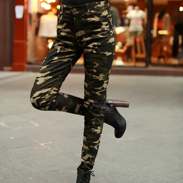 Камуфляж брюки женские летние брюки ноги Тонкий был тонкий стрейч хлопок персональной печати на свежем воздухе узкие брюки военные вентиляторы