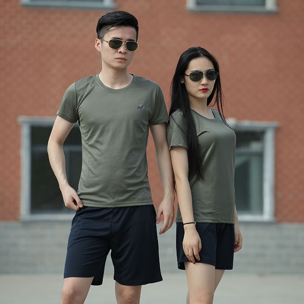正品体能训练服套装男女夏季军装速干战术迷彩作训服短袖t恤 裤子