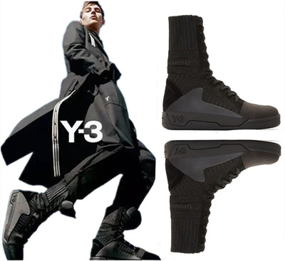 香港代购 y-3 15秋冬 潮款hayworth guard百塔纯色男鞋弹力靴子y3