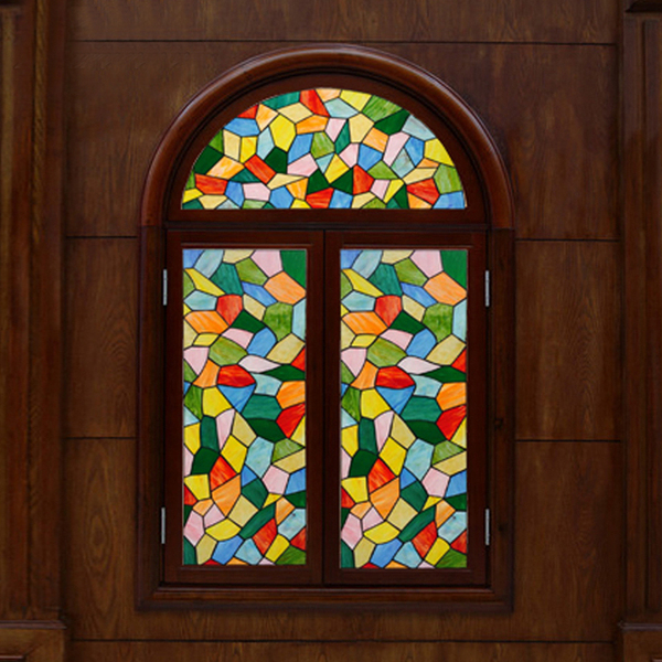 蒂凡尼教堂彩色玻璃简约彩绘创意艺术屏风吊顶隔断墙镶嵌门窗