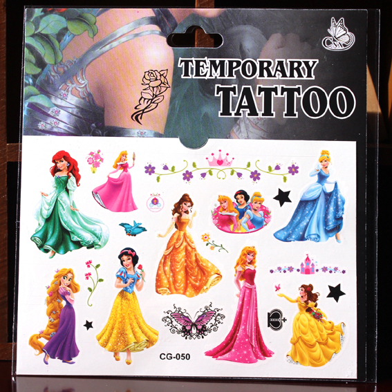 女孩最爱！超多款迪斯尼卡通防水纹身贴儿童卡通纹身贴纸纹身贴