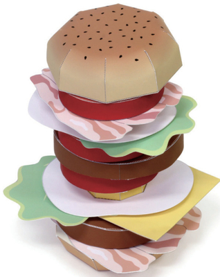 立体折纸手工制作模型剪纸 卡通 仿真快餐食物 汉堡包 3d纸模