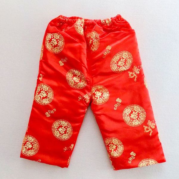 唐装单条裤子 1-2-3-4岁软缎加棉新年裤