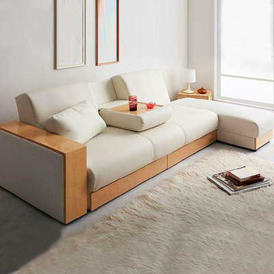 标题优化:特价直销外贸日式皮艺沙发床多功能客厅扶手可互换客厅沙发