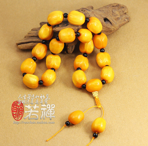 【若禅】天然蜜蜡果20*23mm持珠车挂佛珠辟邪增福~菩提子批发