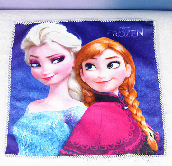 迪士尼frozen冰雪奇缘儿童方巾毛巾爱莎女王爱娜公主elsa手绢手帕