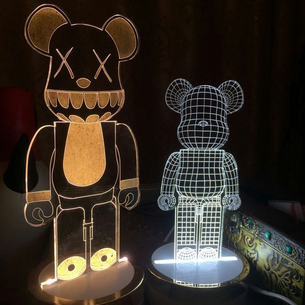 led 小夜灯 3d立体灯 kaws originalfake bearbrick 积木熊400%