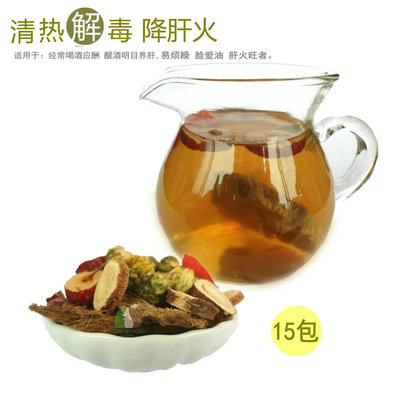 标题优化:清热解暑降肝火茶葛根菊花枸杞花草茶组合养肝醒酒明目茶2件包邮