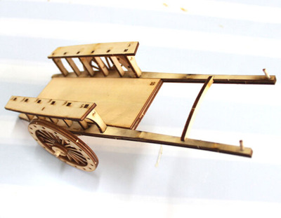 木质中式小马车模型车辆模型拼装套材激光雕刻diy手工