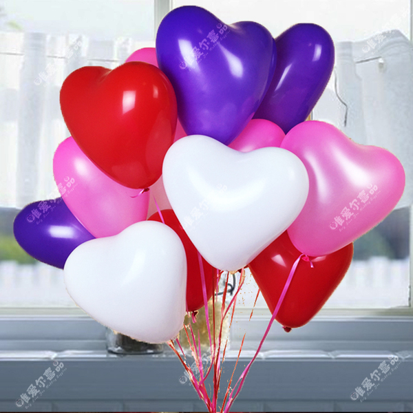 2克加厚心形气球 生日求婚表白爱心飘空气球 婚庆用品