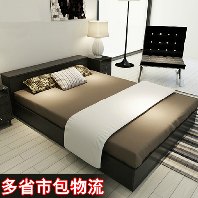 标题优化:宜家实木榻榻米床1.5米板式床双人床1.8米储物高箱床简约收纳床架