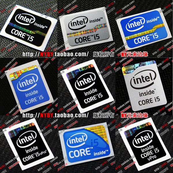 原装笔记本 标签贴纸 2 3 4代 intel core i5徽标 电脑 标志logo