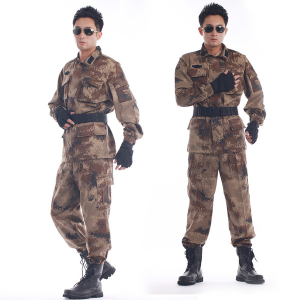 新款荒漠迷彩服套装男女 军迷多袋耐磨沙漠数码作训服战术服军装