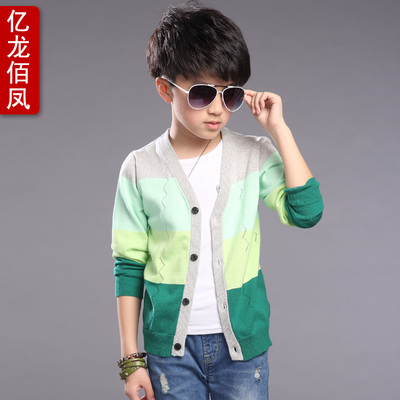 童装春秋装2016男童开衫夏儿童针织衫v领全棉毛线衣小孩子衣服潮