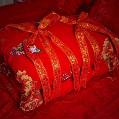 捆绑被子红绳结婚新娘嫁妆婚床红带婚庆婚礼婚房布置装饰用品包邮
