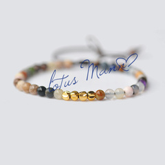 lotus mann 12星座混合石小小系列24K包金珠手链男女适用