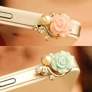 New super fragrant roses romantic fairy Apple phone headset iphone4s / 5 Samsung htc universal dust plugs