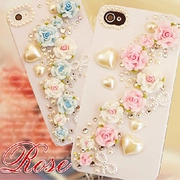 Explosion models roses iphone4s Apple 5 Samsung millet diy rhinestone phone shell protective shell finished shell