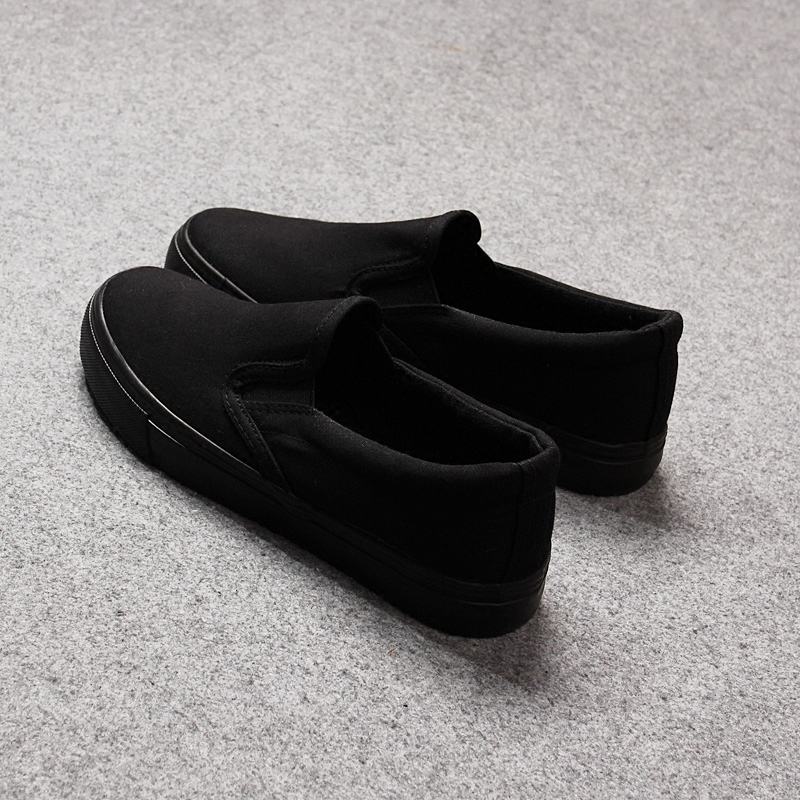 le printemps noir de slip-on chaussures de toile occasionnels paresseux chaussures de travail confortable chaussures plates mis les pieds joker chaussures le printemps noir de slip-on chaussures de toile occasionnels paresseux chaussures de travail confortable chaussures plates mis les pieds joker chaussures