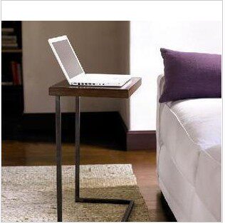 โต๊ะ 美式乡村铁艺茶几 实木茶几咖啡桌 复古做旧笔记本电脑桌 床边桌  