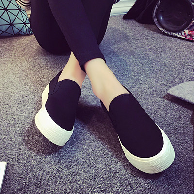 universelle de printemps de toile chaussures femme les mocassins d'épaisseur inférieure collège faible paresseux glisser sur blanc occasionnels chaussures d'étudiant universelle de printemps de toile chaussures femme les mocassins d'épaisseur inférieure collège faible paresseux glisser sur blanc occasionnels chaussures d'étudiant