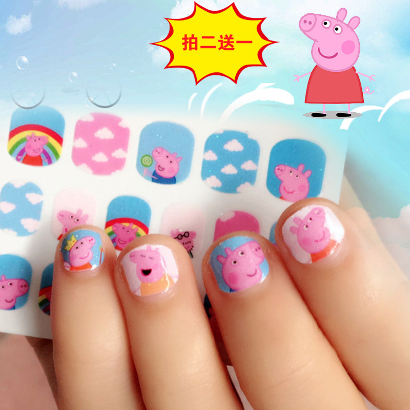 指甲貼飾品兒童貼紙韓國背膠款女童無味手工貼的可撕寶寶手指甲