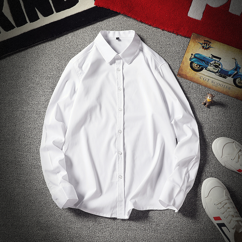 chemise blanche à manches longues pour hommes slim fit version coréenne de la chemise des hommes de couleur solide beau la tendance de la jeune carrière dans les affaires de costume pouces shirt chemise blanche à manches longues pour hommes slim fit version coréenne de la chemise des hommes de couleur solide beau la tendance de la jeune carrière dans les affaires de costume pouces shirt