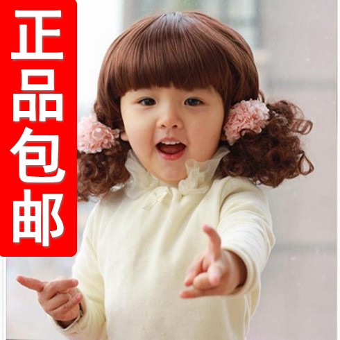 韓版寶寶假發嬰兒童假發套 公主中長卷發攝影假發套女童假發