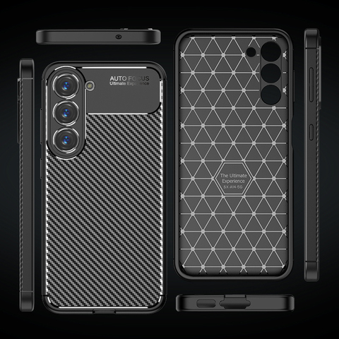Carbon Fiber Pattern Silicone TPU Tough Shockproof S23, S23 Plus, S23 Ultra, S22, S22 Plus, S22 Ultra, S21, S21 Plus, S21