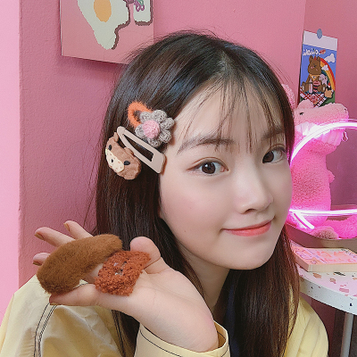 ins网红韩国可爱发夹草莓毛绒bb夹刘海夹顶夹边夹成人夹子女发饰