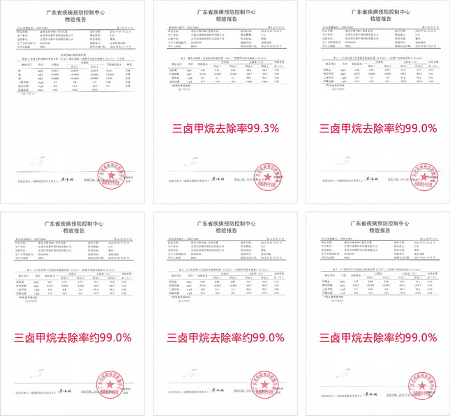 康米尔Diercon运动净水瓶去除三卤甲烷测试报告