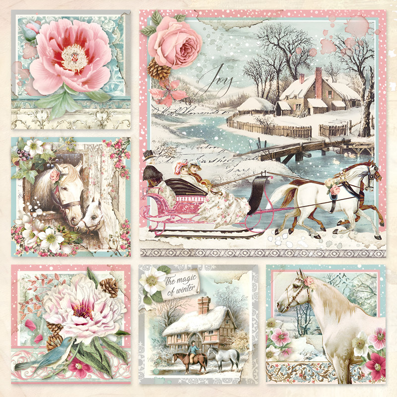 Junkjournal Vintage Journal Stickers Decoration Hand Ledger Sticker Sweet Winter