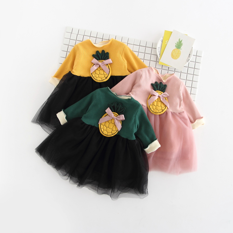 童裝秋鼕新款女寶寶加絨連衣裙0-1-2-3歲女童韓版嬰幼兒加厚裙子
