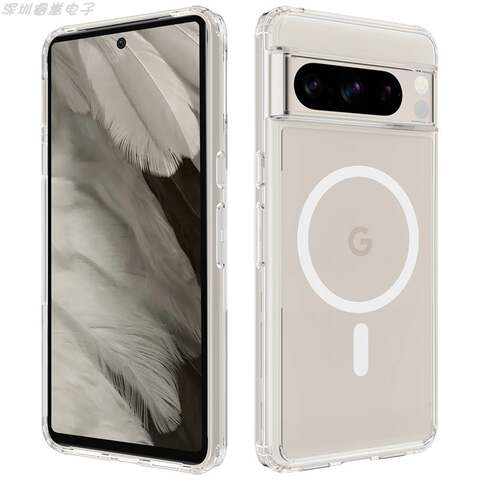 Transparent Clear TPU+PC Scratch Resistant Airbag 4 Corner Shock Absorbing Magsafe Magnetic 8, 8 Pro Google Pixel Phone Case