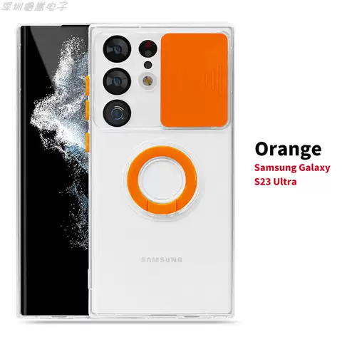 Phone Cases Covers Push Window Sliding Camera Lens Protection Ring Bracket Kickstand Galaxy S23, Galaxy S23 Plus, Galaxy S23 Ultra,