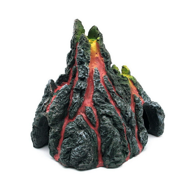 Free Shipping Simulation Volcano Synthetic Resin Mountain Ornament Furnishing Fish Tank Landscape Aquarium Decorative Rockery