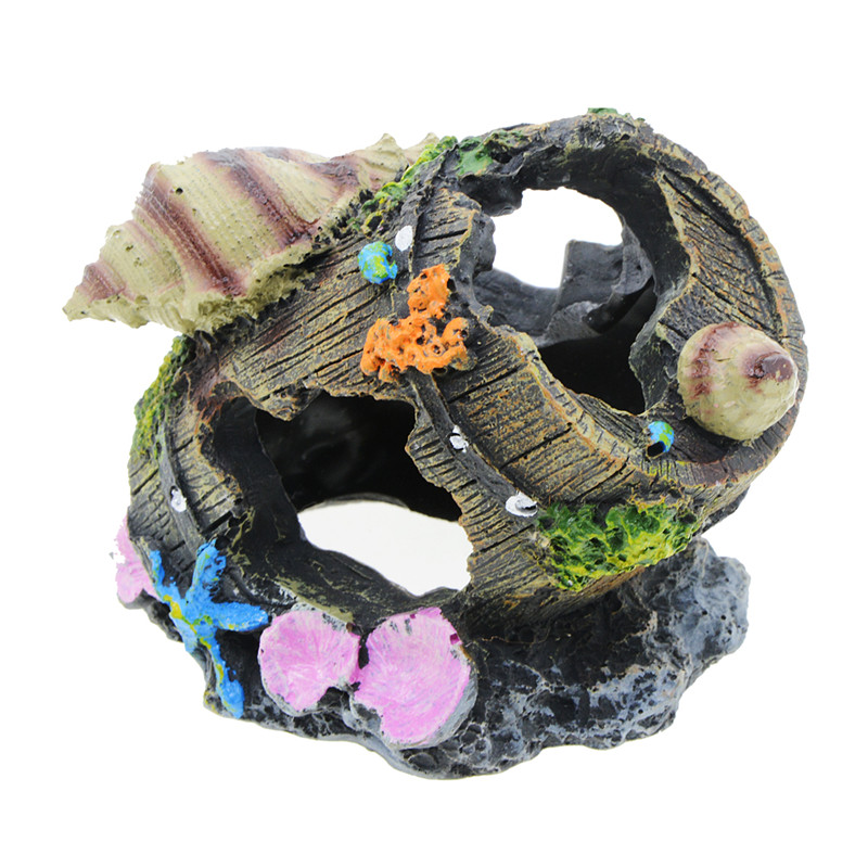 Fish Tank Scenery Decoration Escape Cave Aquarium Decoration Small Fish Hiding House Hollow Simulation Wine Barrel Free Shipping