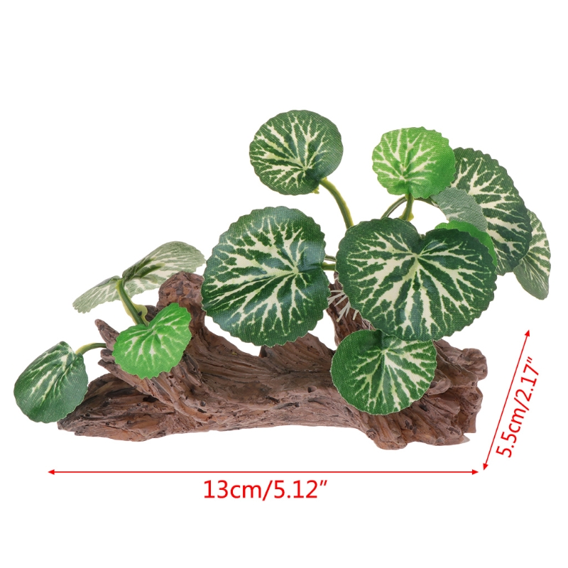 Artificial Aquatic Plants/Turtle Tank Set Plant/Aquarium Fish Tank Landscaping Decorations Resin Artificial Submerged Wood Juan Leaf