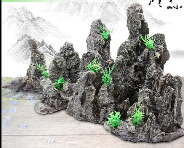 Free Shipping Fish Tank Landscape Aquarium Decoration Oversized Rockery Emulational Rockery Seiryu Stone Aquatic Plants Fish Tank Water Landscape