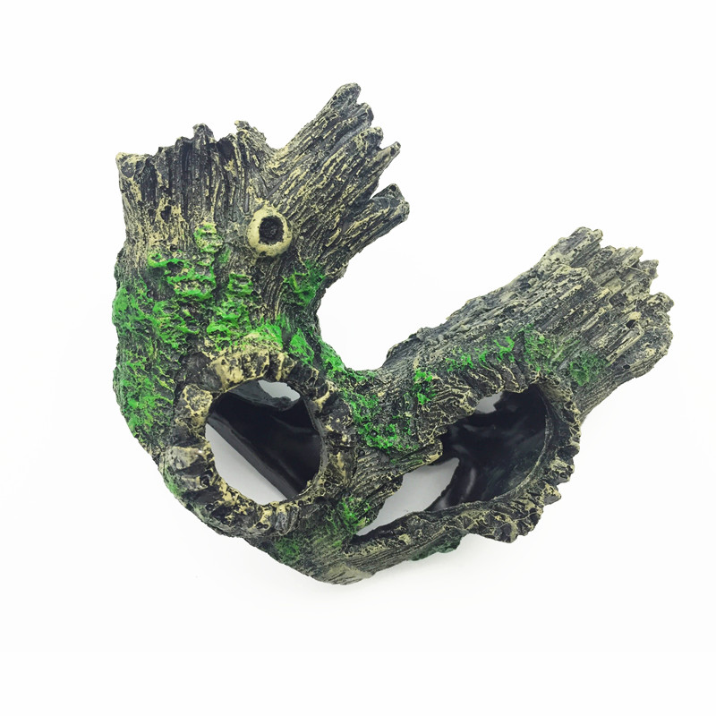 Free Shipping Resin Crafts Crystal Shrimp Shelter Breeding House Tree Root Submerged Wood Playing House Hollow Tree Hole