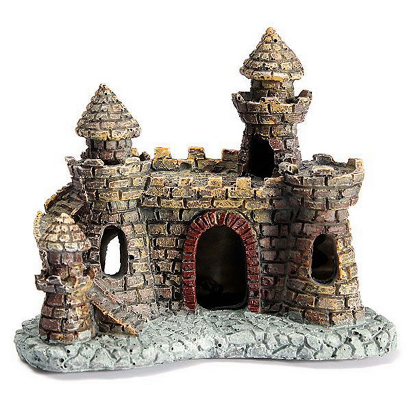 Free Shipping Castle Villa Fish Tank Landscape Decoration Aquarium Decoration Supplies House Rockery Resin Crafts