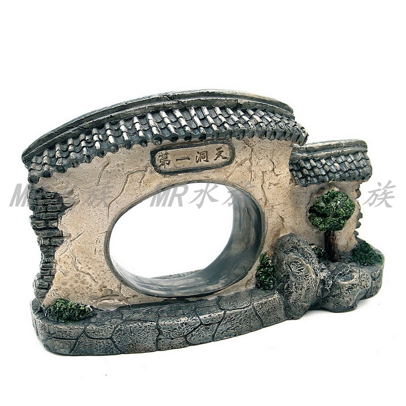 Free Shipping Rockery Fish Tank Landscape Aquarium Decoration Rockery Stone Gate Cave Water Landscape Decoration Height 10cm