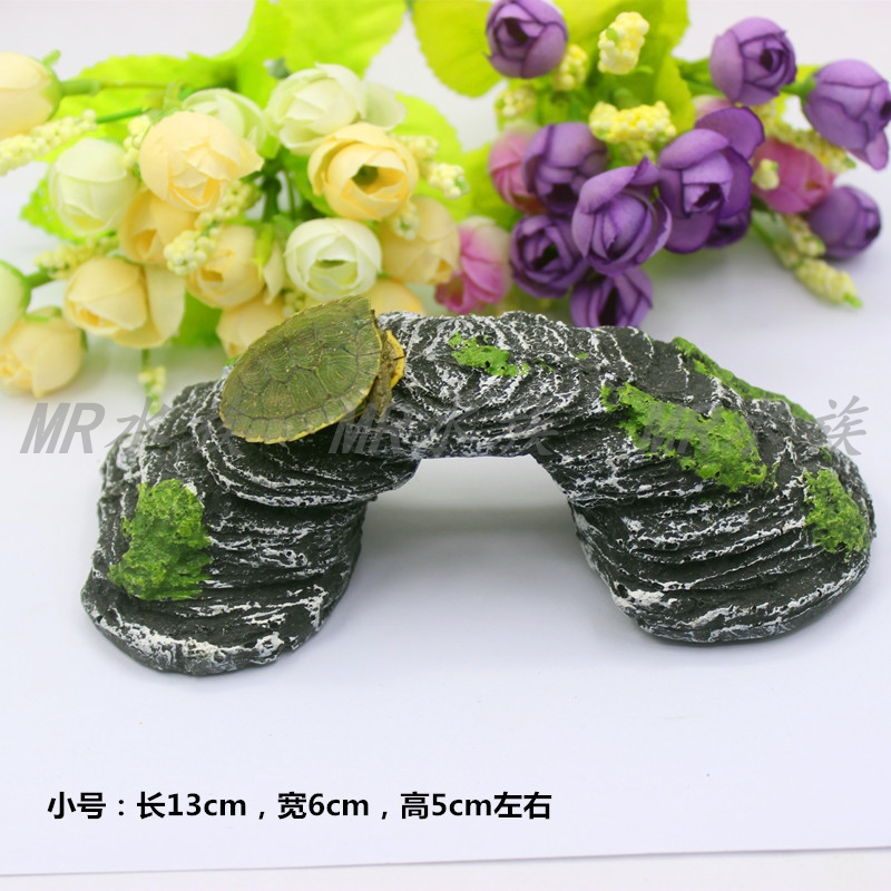 Fish Tank Scenery Decoration Resin Crafts Simulation Ancient Bridge Small and Medium Bridge Stone Bridge Turtle Climbing Drying Platform Landscape Bridge