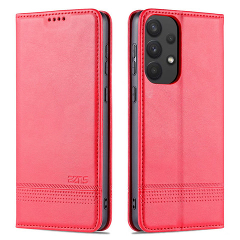 Red — Wallets Folio Flip Synthetic Leather A13 5G, A23 5G, A33 5G, A53 5G, A73 5G Samsung Phone Case