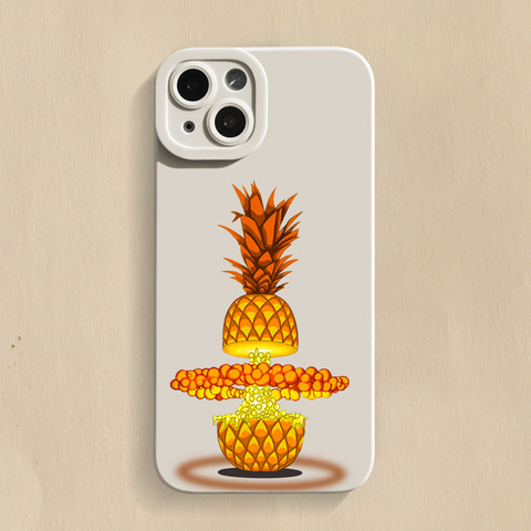 White — Atomic Pineapple New Illustration 15, 14, 13, 12 iPhone Case