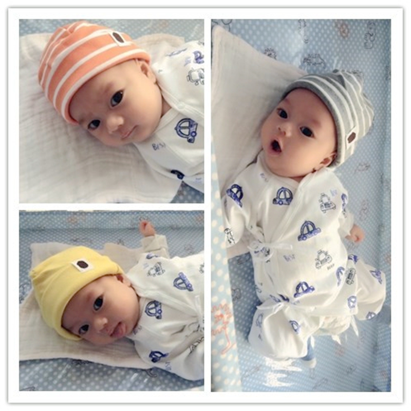 寶寶帽子春秋新生兒胎帽0-3個月12男童6嬰兒帽秋鼕季1歲2女潮純棉